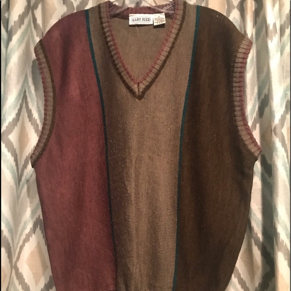 Gary Reed Other - Gary Reed Mens Vest V-Neck Brown Purple Tan Teal